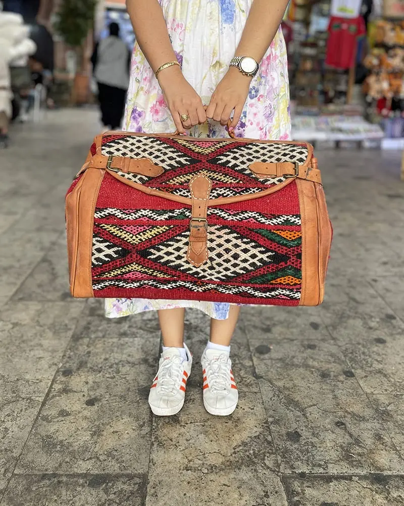 Grand Sac de voyage berbère en cuir 