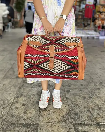 Grand Sac de voyage berbère en cuir 